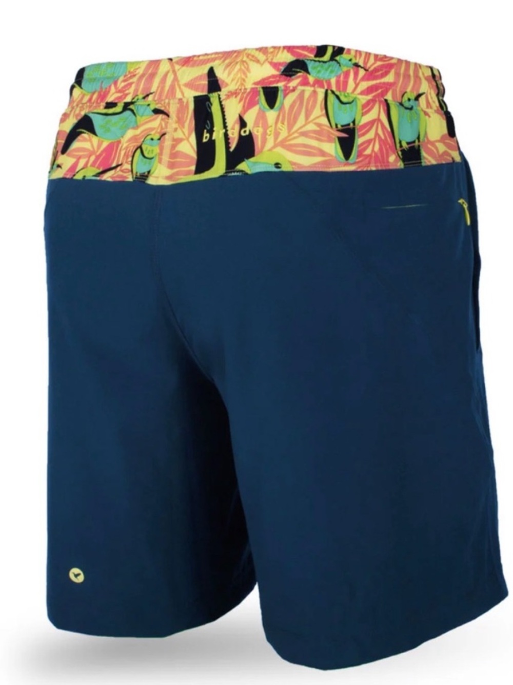 Birddogs Athletic Shorts Lined Navy Blue Tropical Print Medium Long Tall
